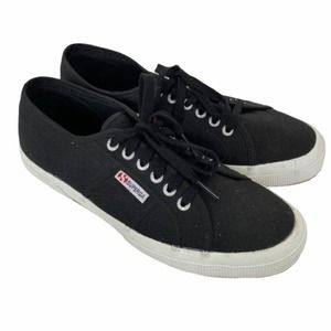 Superga black canvas sneakers